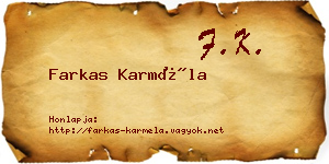 Farkas Karméla névjegykártya